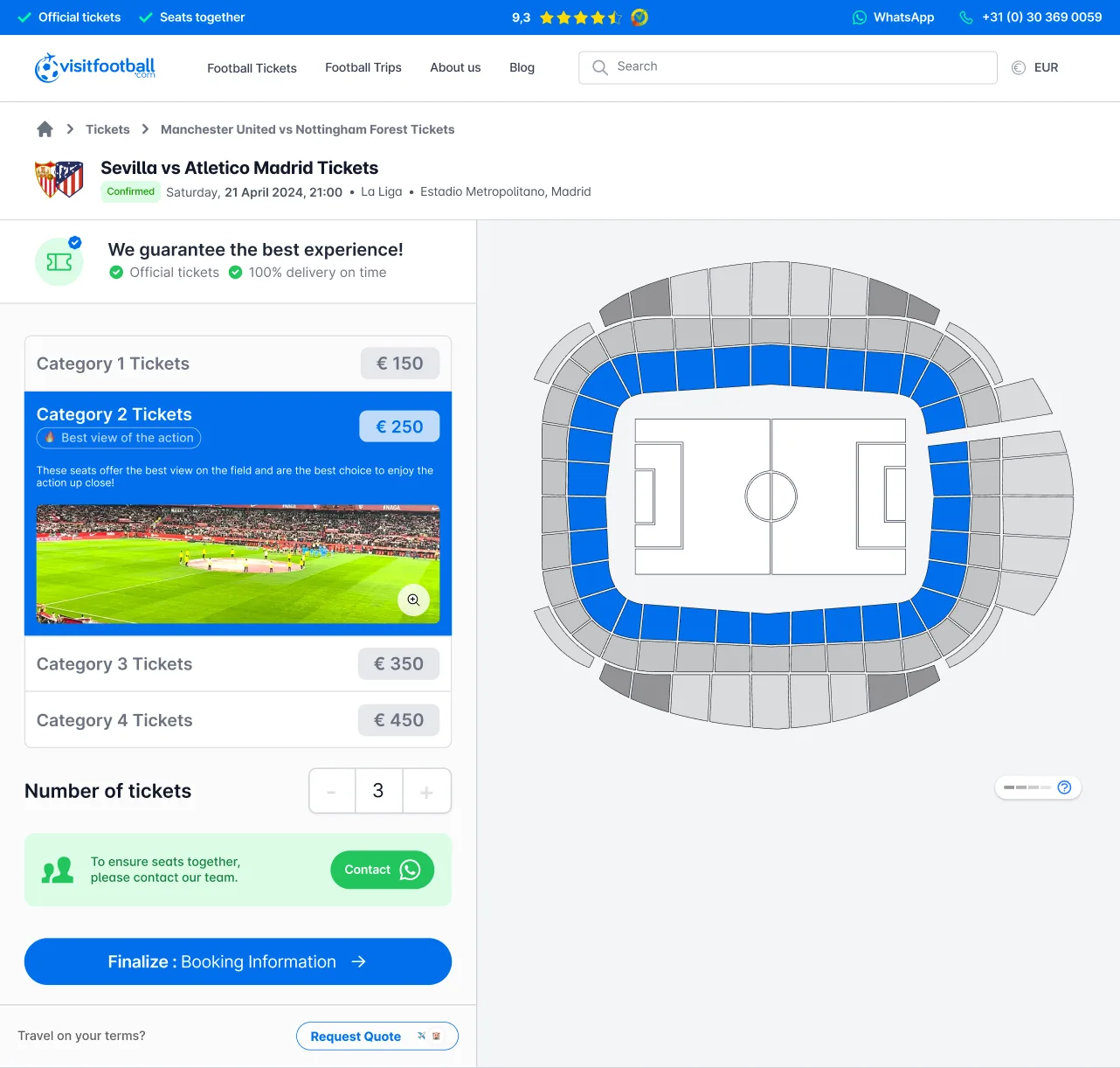 Redesigned ticket selection experience
